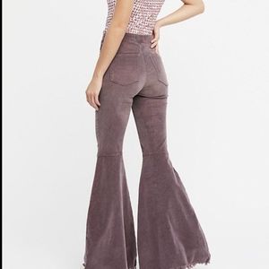 LAST CHANCE ~ Just Float On Free People Corduroy Flares Dusty Lavender